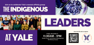 Flyer for the official launch of the Indigenous Leaders at Yale Affinity Group